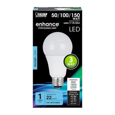 Feit Electric Feit Enhance A21 E26 (Medium) LED Bulb Daylight 50/100/150 Watt Equivalence 1 pk A50/150/950CA